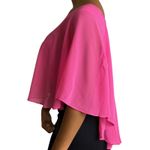 Love by Design Pink Sheer Cape Top Crochet Trim Flowy Blouse Cover Up Cropped XL Photo 4