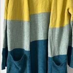 A New Day Multicolor Color Block Open Front Cardigan Photo 3