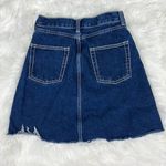 ZARA  Dark Wash Frayed Hem A-Line Denim Skirt Photo 3