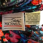 Vtg 1990's Shelly Michaels Size 13/14 Floral Button Front Dress Short Sleeve Size M Photo 4