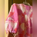 J. Marie Maisie Pink Floral Puff Sleeve Mini Dress Size L Photo 5