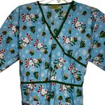 Shana Scrubs Christmas Scrub‎ Shirt Blue Size M Photo 1