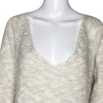 Free People Sweater Women Small Marled Light Gray Beige Alpaca Boho Oversized Photo 4