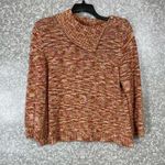 Susan Bristol Women's Orange Marled Cowl Neck Sweater - Size Large - Cozycore Photo 0
