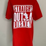 Gildan Red Straight Outa Disney T Shirt Sz Large 100% cotton Photo 0
