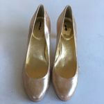 J.Crew .CREW Made in Italy Kitten Gold Leather Heels Photo 2