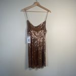 SAINTS SECRETS Mini Dress Size S Bronze Rose Gold Sequins‎ HoCo New Party Date Photo 5