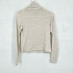 ZARA  Off White Tight Knit Long Sleeve Turtleneck Sweater Size Medium Photo 3