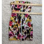 Y2K Strapless Silk Floral Dress Size Small Pink Photo 6