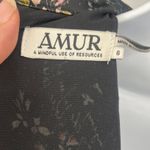 Amur Silk Devin Dress Sz 6 Whimsigoth Floral Romantic Cottage Ruffle Victorian Black Photo 9