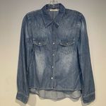 Vanilla Star Jeans Vanilla Star Womens Pearl Snap Western Shirt Large Blue Light Denim Jean Pockets Photo 1