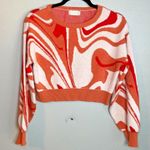 Altar'd State Altar’d State Sweater Sz Small Orange Marble Swirl Cropped Preppy Boho Academia Photo 0