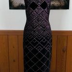 Beautiful Vintage 90s CDC Glitter Velvet Prom Gown! Black Size 8 Photo 0