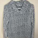 Croft & Barrow  Women's Sweater Size Medium White Black Geo Cowl Neck Pullover Photo 0