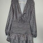 Significant Other Hedi Medallion Smocked Mini Dress Size 10 Gray Photo 2