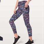 Lululemon  Fast & Free 7/8 Tight Nulux 25" in Hinshu Alpine‎ White Multi Size 12 Photo 2