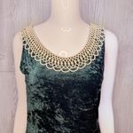 All that jazz Vintage 1980s all that jazzy green crushed velvet long sleeveless dress beaded m Photo 1