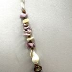 Faux Pearl, peridot shell purple beaded necklace Photo 3