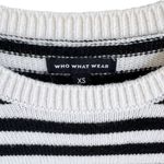 Who What Wear Wool Blend Stripe Knit Sweater Black White  XS Women’s Crewneck Photo 3