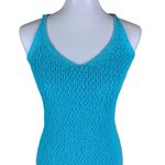 525 America  S Turquoise Knit Bodycon Dress Sleeveless Stretch Textured Summer Photo 1