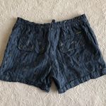 prAna Women's Arlie Nickel Jacquard Blue Striped Drawstring Cotton Shorts Photo 1