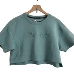 Alphalete Woman’s ELMTS Short Sleeve Crop Top Teal Blue Size Small Photo 1