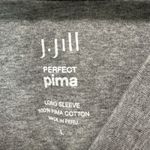 J.Jill Perfect Pima Gray Long Sleeve V Neck Tunic Top Womens Size L Photo 2