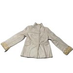 Y2K M Women’s Genuine Lambskin Original Shearling Cream Teddy Leather Jacket Fur Trim Tan Size M Photo 1