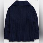 Aerie  Cable Car ¼ Zip Sweater Navy Blue Oversized Knit Pullover Size XS NWOT Photo 3