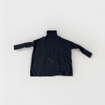 Garnet Hill Size XS Black Wool Cashmere Turtleneck Pouch Oversized Tunic Sweater Photo 2