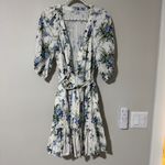 Veronica Beard NWOT Dewey Floral Cotton Belted Mini Dress in Off White Multi 12 Photo 2
