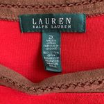 Ralph Lauren Lauren  2XL brown lace boat neck red 3/4 sleeve t-shirt Photo 3