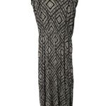 AQUA Black/White Printed Maxi Dress, Large Photo 0