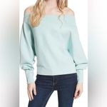 Free People  Hide and Seek Sweater Dolman Sleeve Light Blue Size S Boho Lounge Photo 1