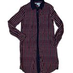 Draper James 4 Heart Field Shirt Dress Midi Reese Witherspoon Navy Blue Red Belt Photo 2