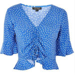 Topshop  Blue Polka dot Crop Top‎ size 4 Photo 1