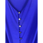 kim rogers  Royal Blue Button Front Tie Hem Top XL NWT Career Blouse Photo 2