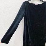 Juicy Couture Black Velvet Velour Draped Shoulder Long Sleeve Dress Size M Photo 12