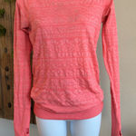 Lululemon Rest‎ Less Pullover Heather Electric Coral Long Sleeve Size 4 Red Photo 0
