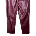 LBLC THE LABEL Jen Faux Leather Cropped Pants in Elderberry burgundy sz M Red Size M Photo 4