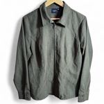 Sonoma LIFE + Style Green Faux Suede Zip-Up Jacket | Size Large Photo 0
