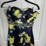 May Queen floral strapless embellished belt maxi gown‎ size 4 wedding guest Yellow Photo 3