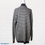 Handmade Open front hand knitted cardigan sweater drop shoulder horizontal stripes Photo 2