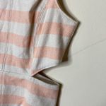 Tibi  Blanket Stripe Dress Pale Blush Pink Cutout Side VNeck Sleeveless Size 8 Photo 3