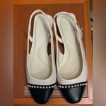 Anne Klein Black and White Pearled Slingback Flats. Size-6M Photo 5