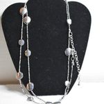 Chico's  Retro Glam Hammered Metal Disc Beaded Chain Single Starnd Necklace Photo 0
