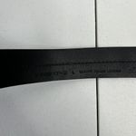 Olga Santini Women’s Size L Leather Belt Black DOUBLE OO Buckle Silver Toned Photo 5