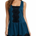 Camilla  Tree Boutique‎ Teal Blue Black Lace Sleeveless Dress Size L Photo 0