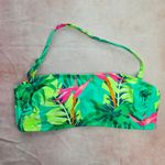 Xhilaration Green Tropical Floral Padded String Hook Bikini Top Swimwear Medium Photo 3