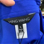 Ming Wang NWT  Belted Jumpsuit Sleeveless Stretch Deco Crepe, Sapphire Large 2165 Photo 4